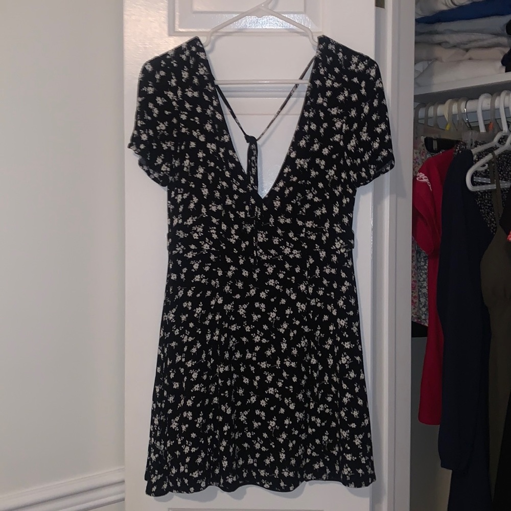 Floral Mini Dress with Open Back